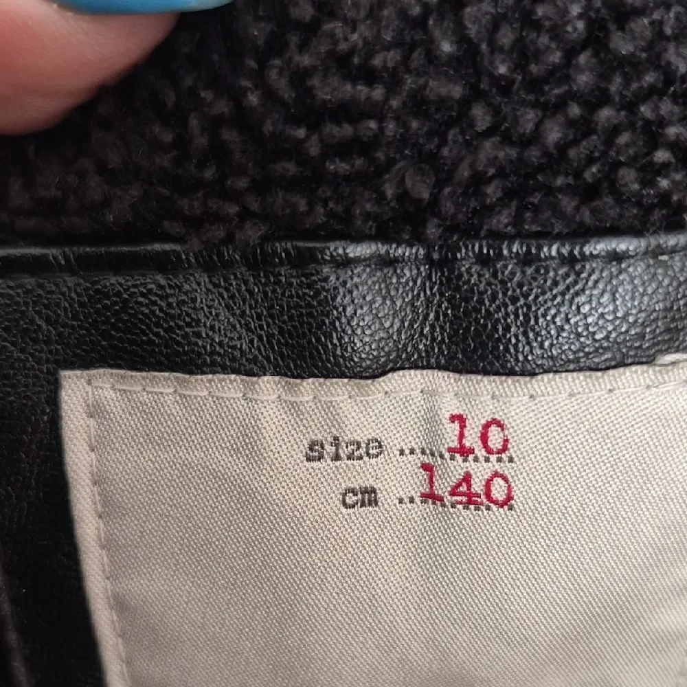 Zara Black Kids Faux Leather with Gray Hat - Picture 4 of 16